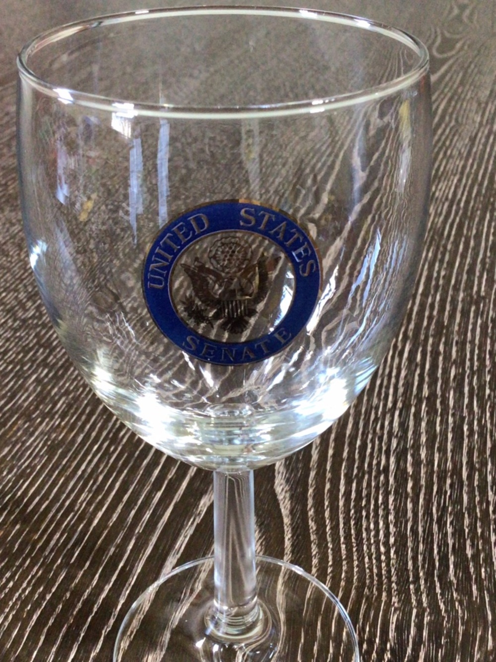 Vintage Collectible US Senate Seal Wine Stem Glass